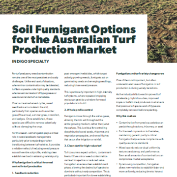 Soil Fumigant article - Turf Talk magazine